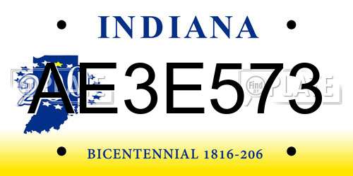 AE3E573 Indiana License Plate