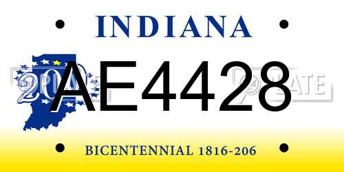AE4428 Indiana License Plate