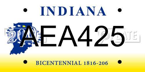 AEA425 Indiana License Plate