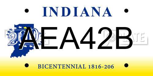 AEA42B Indiana License Plate