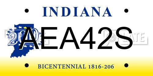 AEA42S Indiana License Plate