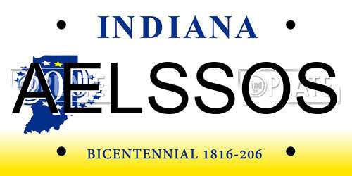 AELSSOS Indiana License Plate