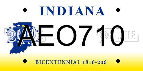 AEO710 Indiana License Plate