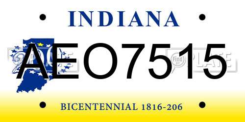 AEO7515 Indiana License Plate