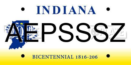 AEPSSSZ Indiana License Plate