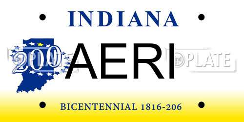 AERI Indiana License Plate