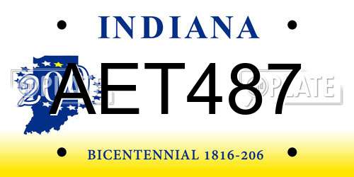 AET487 Indiana License Plate