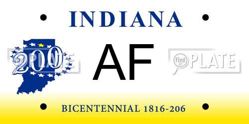 AF Indiana License Plate