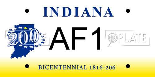 AF1 Indiana License Plate