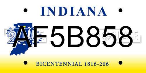 AF5B858 Indiana License Plate