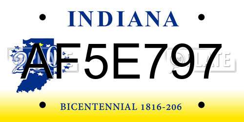 AF5E797 Indiana License Plate