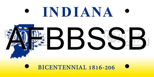 AFBBSSB Indiana License Plate
