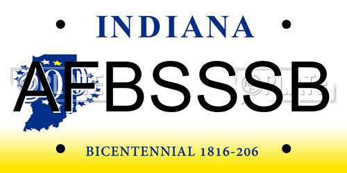 AFBSSSB Indiana License Plate