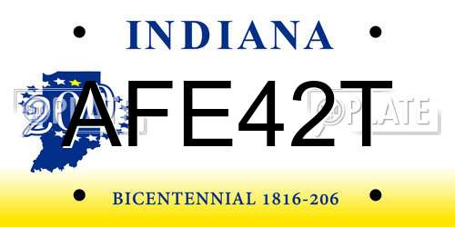 AFE42T Indiana License Plate