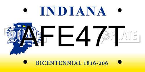 AFE47T Indiana License Plate