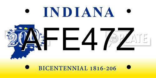 AFE47Z Indiana License Plate