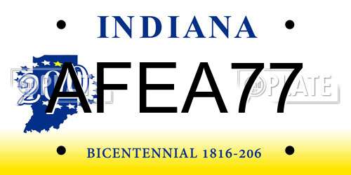 AFEA77 Indiana License Plate