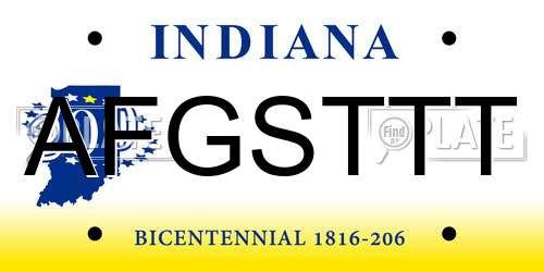 AFGSTTT Indiana License Plate