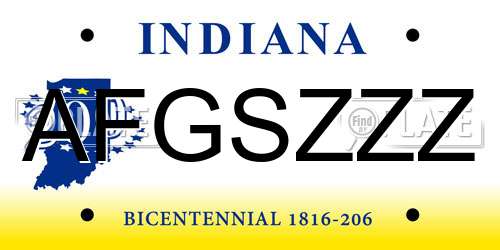 AFGSZZZ Indiana License Plate