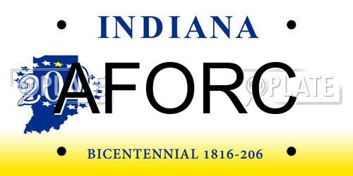 AFORC Indiana License Plate