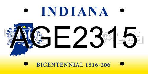 AGE2315 Indiana License Plate