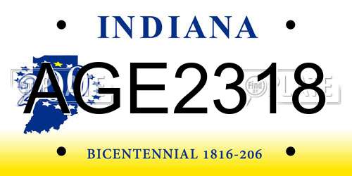 AGE2318 Indiana License Plate