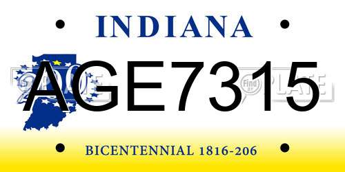 AGE7315 Indiana License Plate