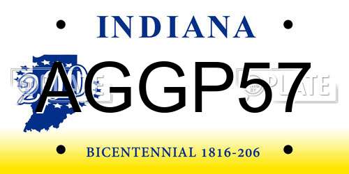 AGGP57 Indiana License Plate