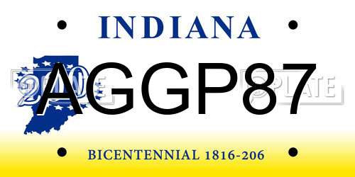 AGGP87 Indiana License Plate