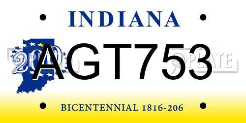 AGT753 Indiana License Plate