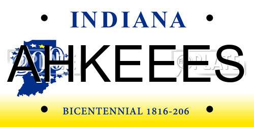 AHKEEES Indiana License Plate