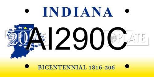 AI290C Indiana License Plate