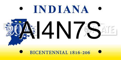 AI4N7S Indiana License Plate