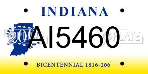 AI5460 Indiana License Plate