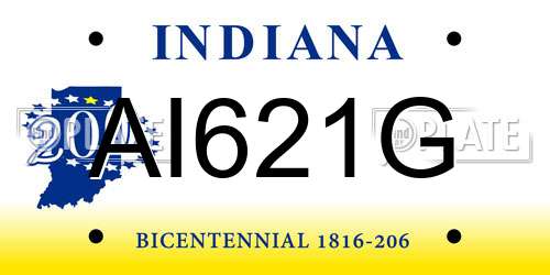 AI621G Indiana License Plate