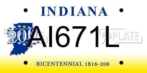 AI671L Indiana License Plate