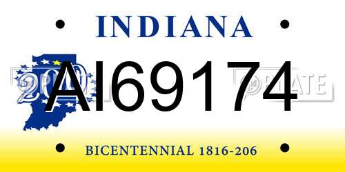 AI69174 Indiana License Plate