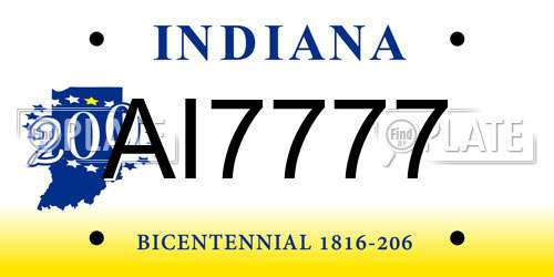 AI7777 Indiana License Plate