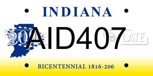 AID407 Indiana License Plate