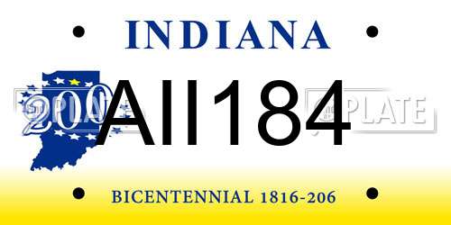 AII184 Indiana License Plate