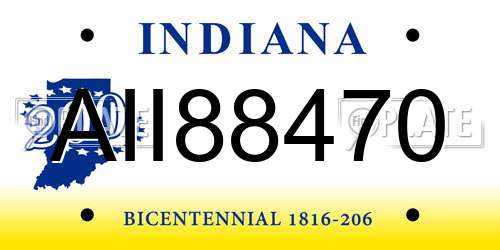 AII88470 Indiana License Plate