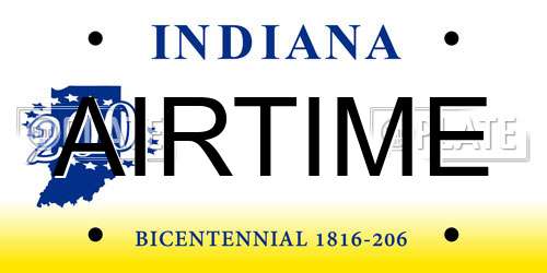 AIRTIME Indiana License Plate