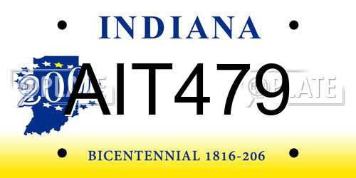 AIT479 Indiana License Plate
