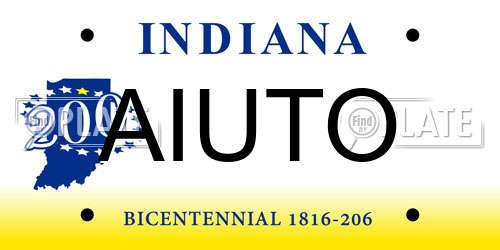 AIUTO Indiana License Plate