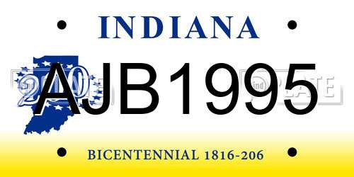 AJB1995 Indiana License Plate