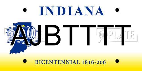 AJBTTTT Indiana License Plate