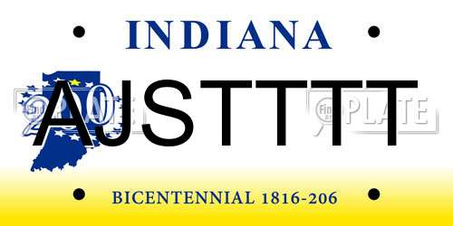 AJSTTTT Indiana License Plate