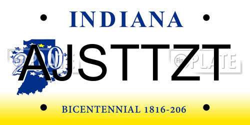 AJSTTZT Indiana License Plate
