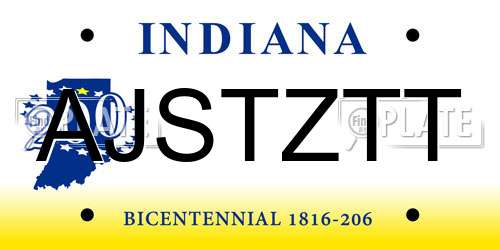 AJSTZTT Indiana License Plate