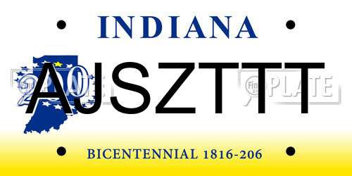 AJSZTTT Indiana License Plate